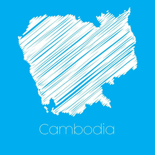 Carte du pays du Cambodge — Image vectorielle