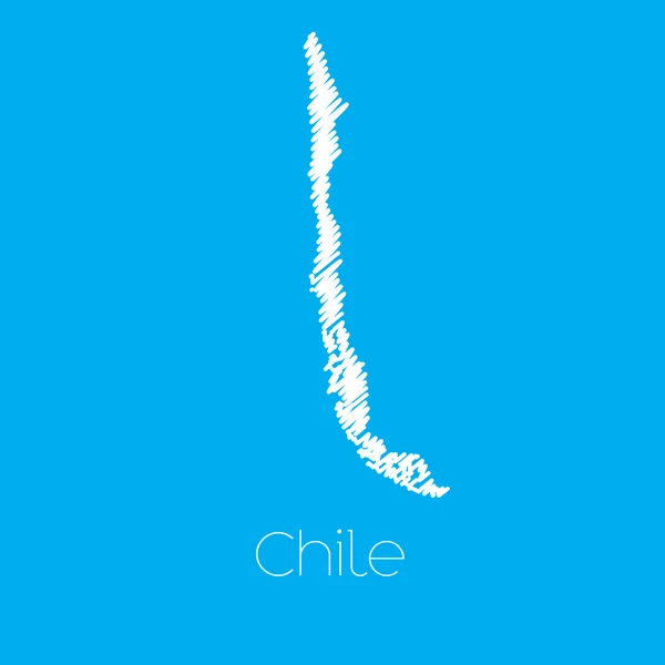 Kaart van het land van Chili — Stockvector