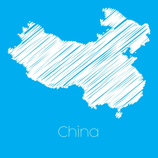 Karta över landet Kina — Stock vektor