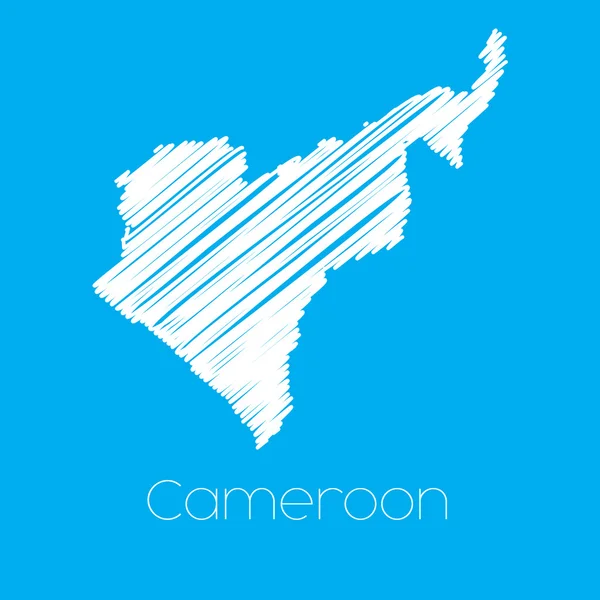 Mappa del paese di Camerun — Vettoriale Stock
