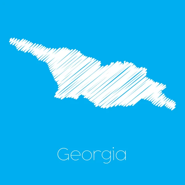 Grúzia országának térképe — Stock Vector