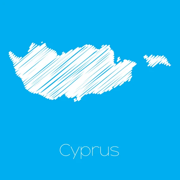 Carte du pays de Chypre — Image vectorielle