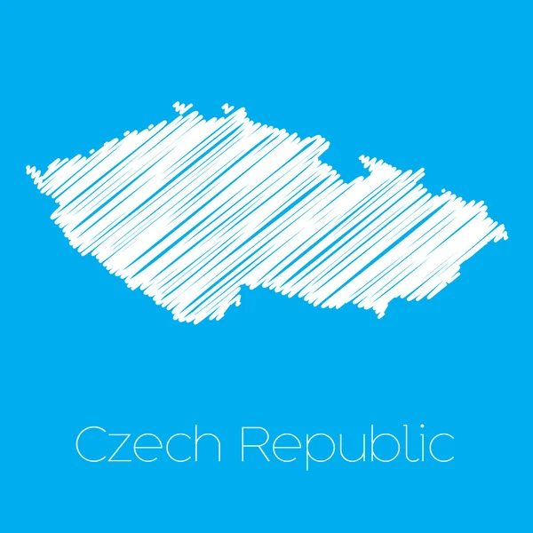 Carte du pays de République tchèque — Image vectorielle