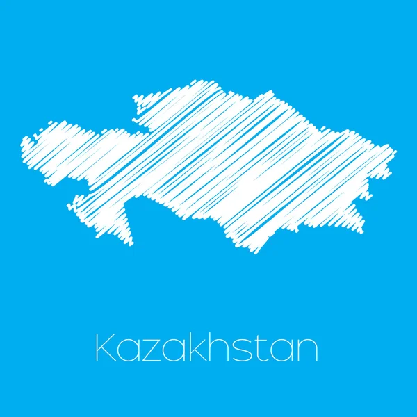 Mappa del paese di kazakhstan — Vettoriale Stock
