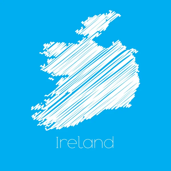 Mappa del paese d'Irlanda — Vettoriale Stock