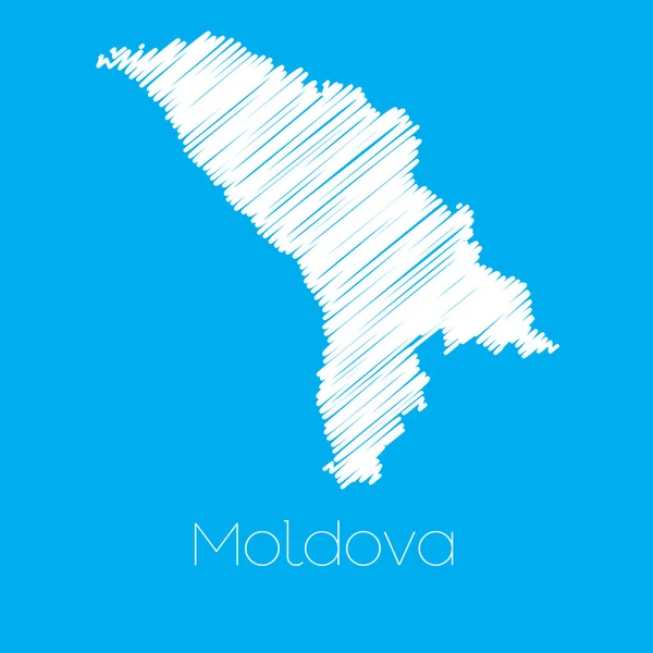 Mapa země Moldavsko — Stockový vektor