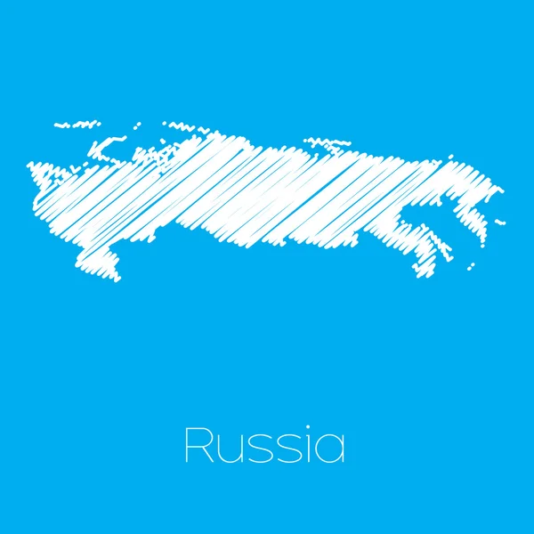 Mapa del país de Rusia — Vector de stock