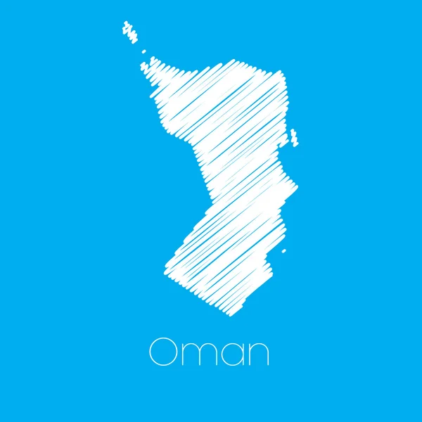Mapa do país de Omã — Vetor de Stock