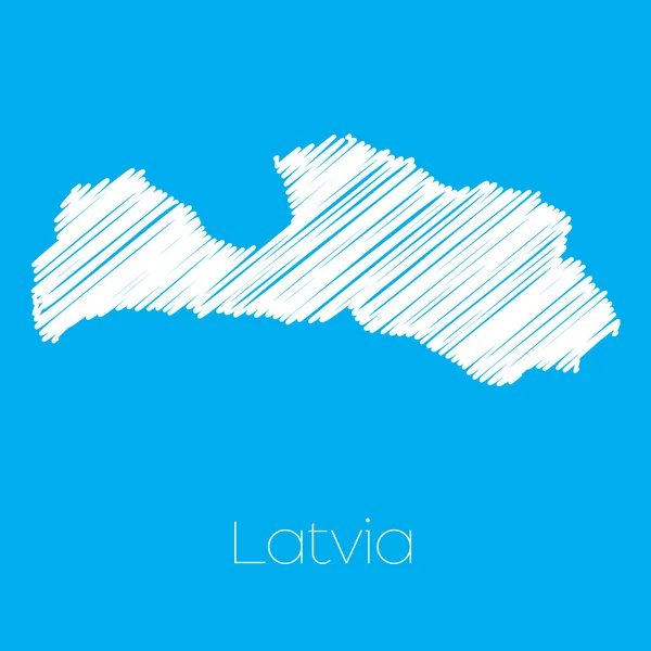 Karta över latvialandet — Stock vektor