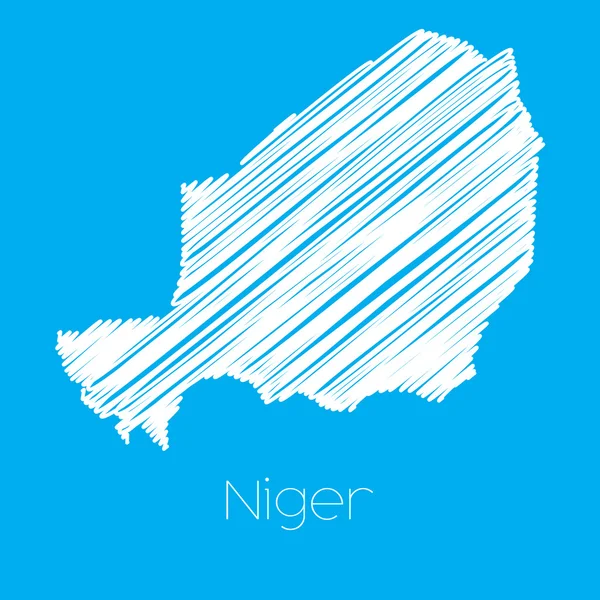 Kaart van het land van Niger — Stockvector