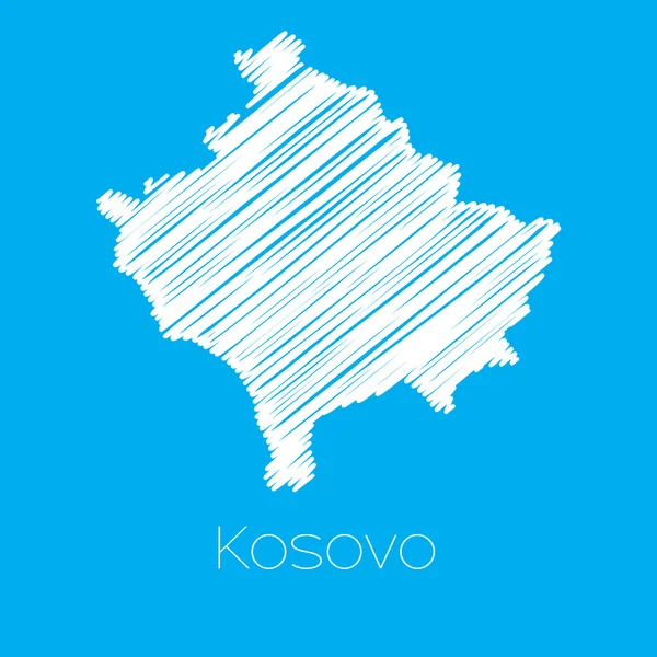Mappa del paese di Kosovo — Vettoriale Stock