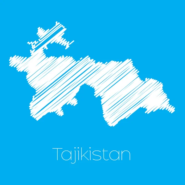 Kaart van het land van Tadzjikistan — Stockvector