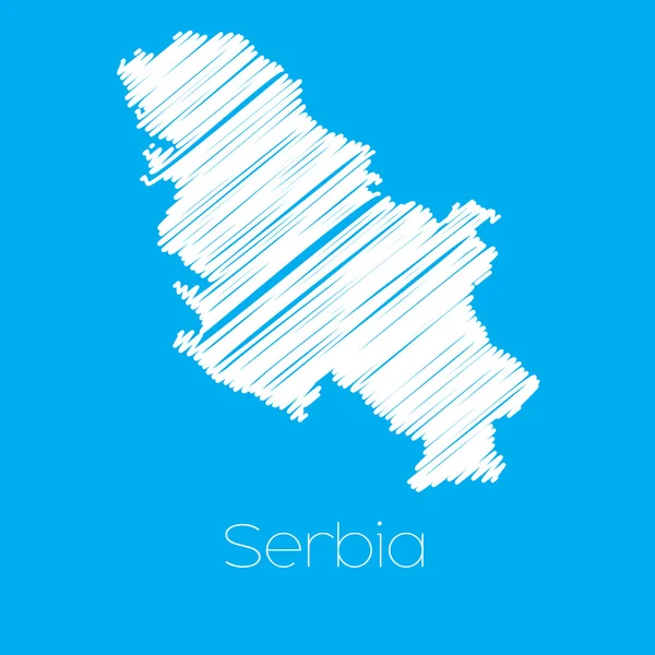 Mapa do país da Sérvia — Vetor de Stock
