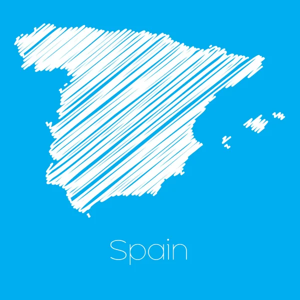 Mapa del país de España — Vector de stock