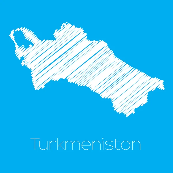 Mapa do país do Turquemenistão — Vetor de Stock