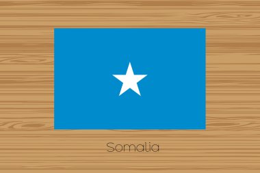 Bir ahşap zemin illüstrasyon Somali bayrağı ile