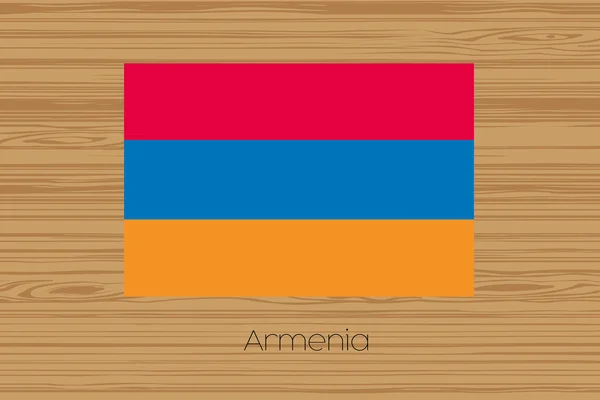 Ilustración de un piso de madera con la bandera de Armenia — Foto de Stock