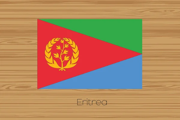 Illustration of a wooden floor with the flag of Eritrea — Stock Photo, Image