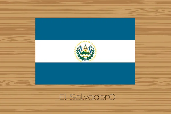 Illustration of a wooden floor with the flag of El Salvador — Stock Photo, Image
