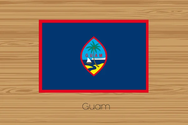Иллюстрация деревянного пола с флагом Гуама — стоковое фото