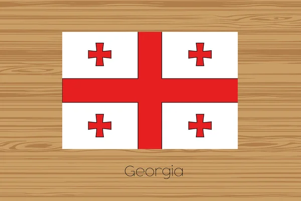 Illustration of a wooden floor with the flag of Georgia — Stock Photo, Image