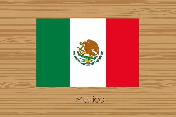 Meksika bayrağı ile ahşap zemin şekil — Stok fotoğraf