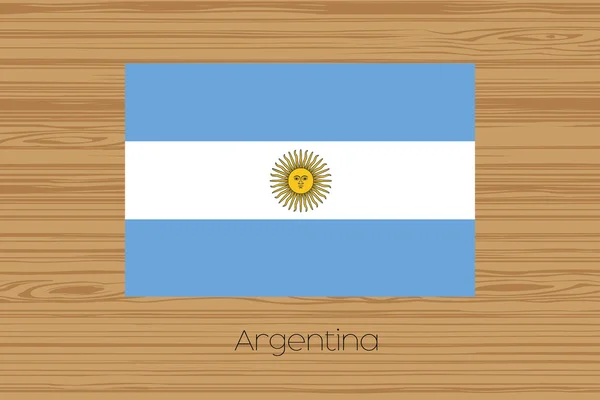 Illustrazione di un pavimento in legno con la bandiera argentina — Foto Stock