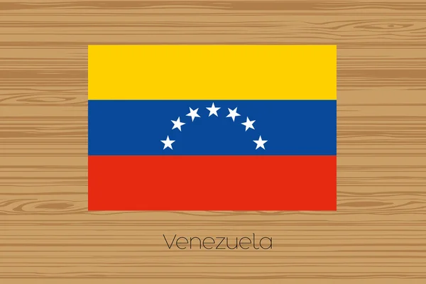 Afbeelding van een houten vloer met de vlag van Venezuela — Stockfoto