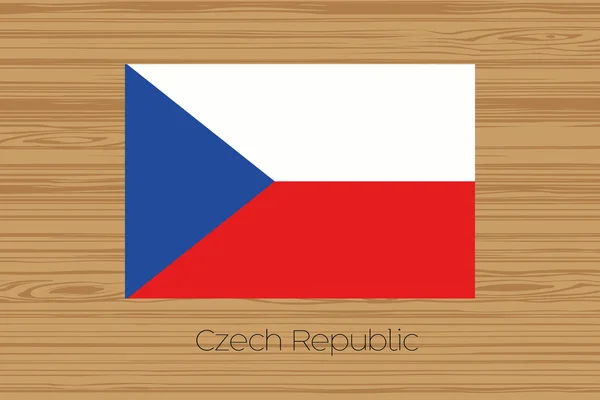 Illustration of a wooden floor with the flag of Czech Republic — Stock Photo, Image