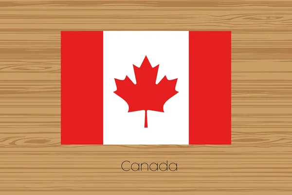 Иллюстрация деревянного пола с флагом Канады — стоковое фото