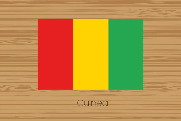 Ilustracja z drewnianą podłogę z flaga Gwinei — Zdjęcie stockowe