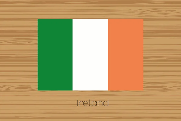 Ilustración de un suelo de madera con la bandera de Irlanda — Foto de Stock