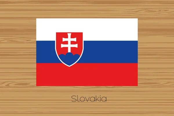 Abbildung eines Holzfußbodens mit der Flagge der Slowakei — Stockfoto