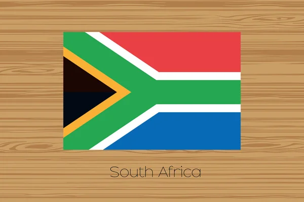 Illustration of a wooden floor with the flag of South Africa — Stock Photo, Image