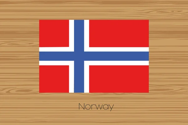 Illustration eines Holzfußbodens mit der Flagge Norwegens — Stockfoto