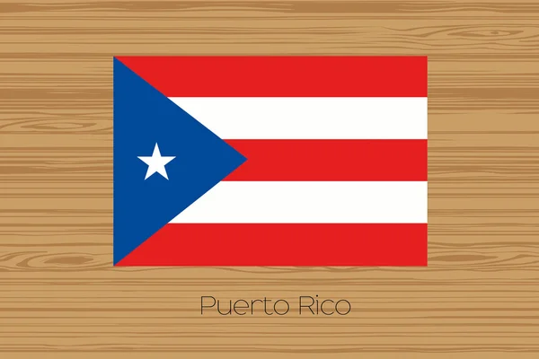 푸에르토리코의 국기와 나무 바닥의 그림 — 스톡 사진