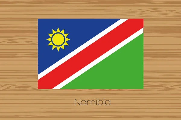 Afbeelding van een houten vloer met de vlag van Namibië — Stockfoto