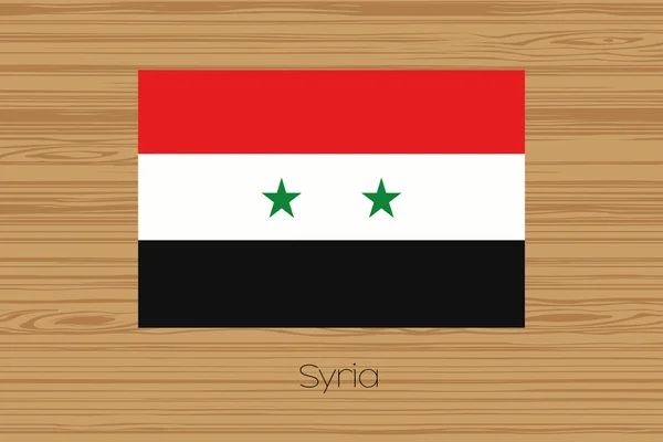Illustration of a wooden floor with the flag of Syria — Stock Photo, Image