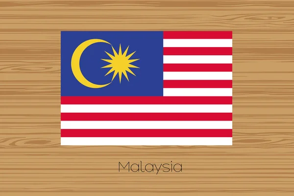 Illustration of a wooden floor with the flag of Malaysia — Stock Photo, Image