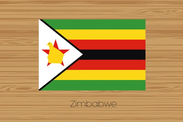 짐바브웨의 국기와 나무 바닥의 그림 — 스톡 사진