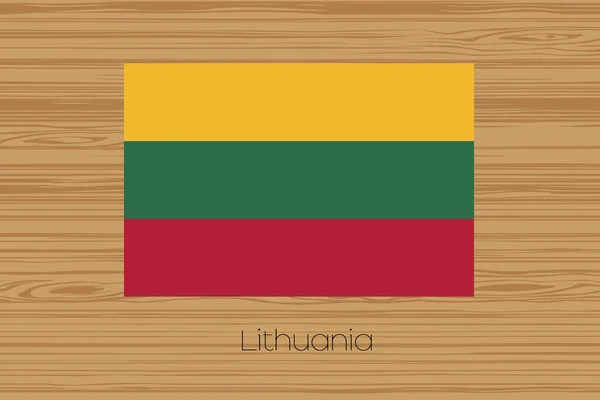 Ilustración de un suelo de madera con la bandera de Lituania —  Fotos de Stock