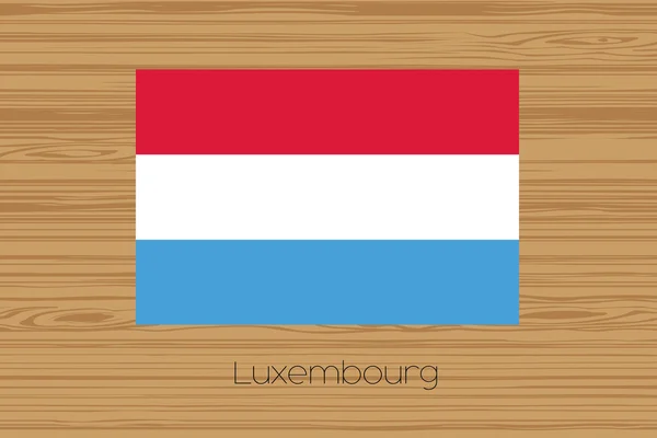 Abbildung eines Holzfußbodens mit der Flagge Luxemburgs — Stockfoto