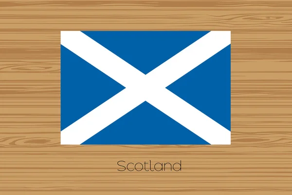 Afbeelding van een houten vloer met de vlag van Schotland — Stockfoto