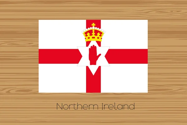Ілюстрація дерев'яну підлогу з прапором Північної Ірландії — стокове фото