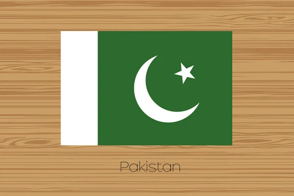 木地板的巴基斯坦国旗的插图 — 图库照片