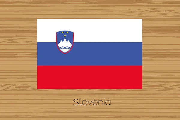 Illustration av ett trägolv med flaggan i Slovenien — Stockfoto