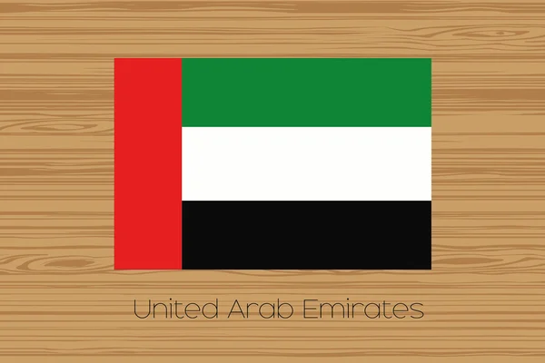Illustration d'un sol en bois avec le drapeau de l'émir arabe uni — Image vectorielle