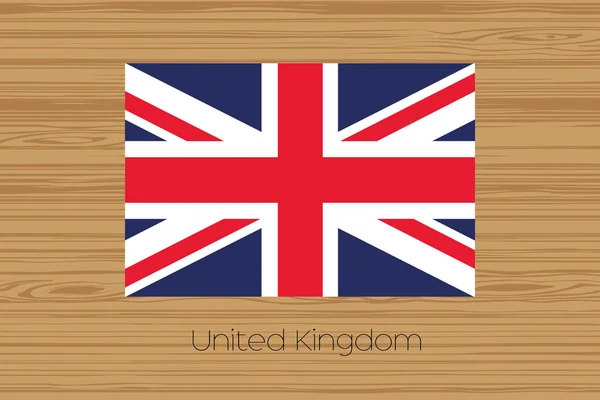 Illustration of a wooden floor with the flag of United Kingdom — Stock Vector