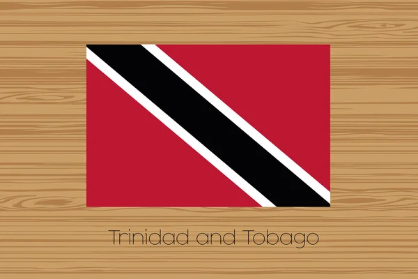 Ilustrace dřevěné podlahy s vlajkou Trinidad a Tob — Stockový vektor