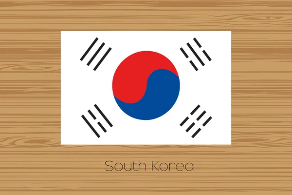Εικονογράφηση ενός ξύλινου πατώματος με τη σημαία της Νότιας Κορέας — Διανυσματικό Αρχείο